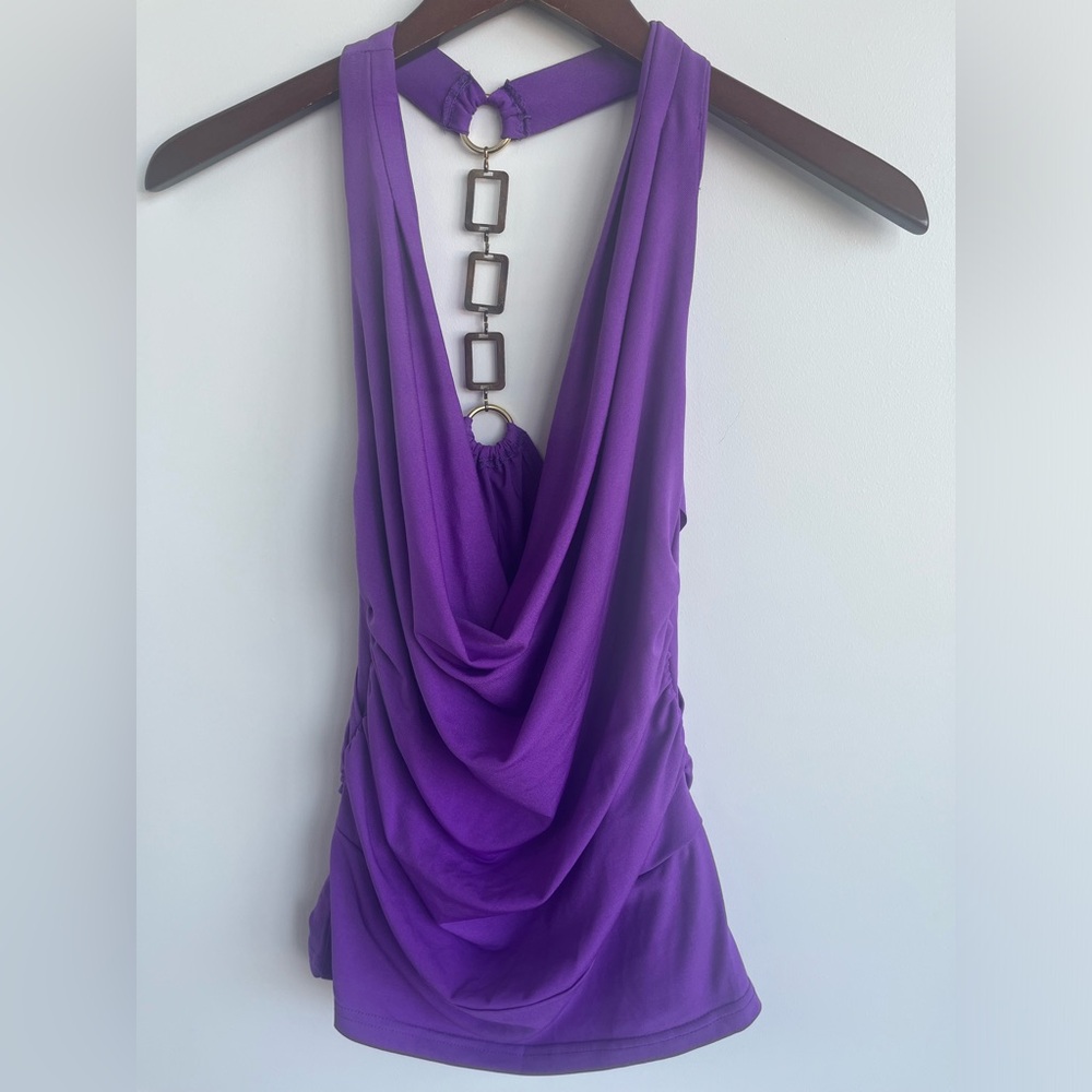 Hustler Hollywood Y2K Purple Halter Top - Size Small